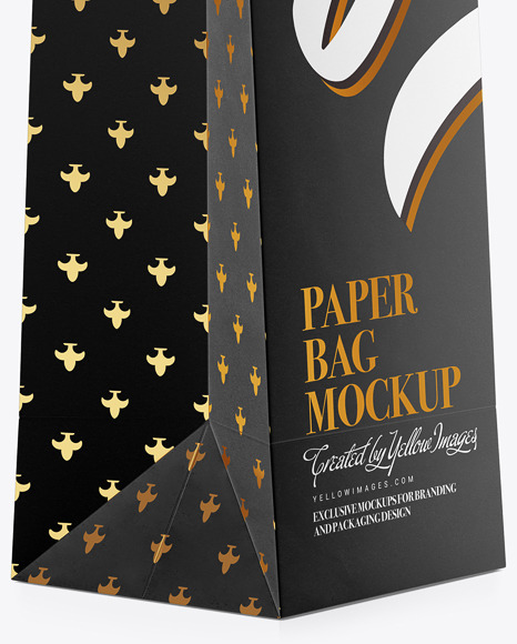 Matte Paper Bag For Wine Bottle Mockup - Half Side View