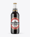 Amber Bottle With Dark Beer Mockup