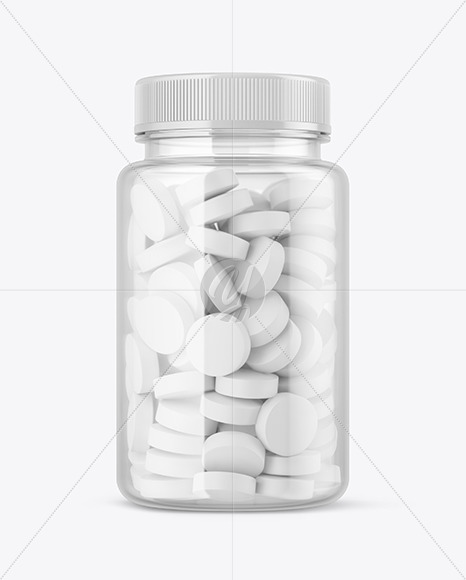 Clear Pills Bottle Mockup