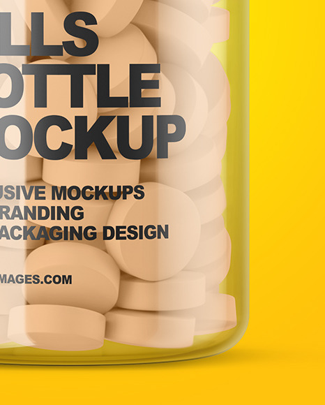 Clear Pills Bottle Mockup