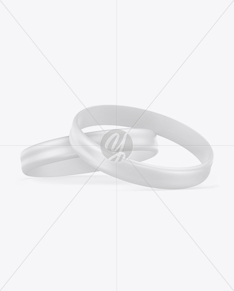 Glossy Silicone Wristbands Mockup