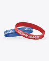 Glossy Silicone Wristbands Mockup