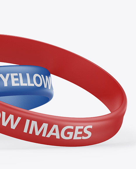 Glossy Silicone Wristbands Mockup