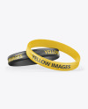 Glossy Silicone Wristbands Mockup