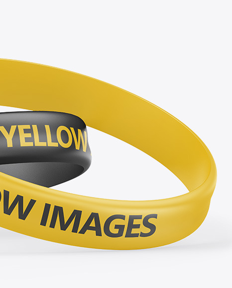 Glossy Silicone Wristbands Mockup