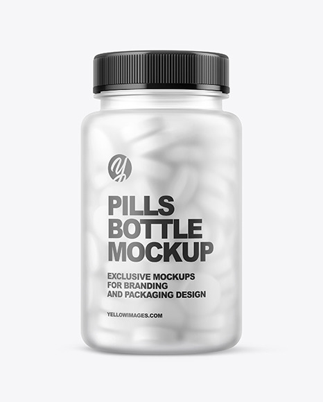 Frosted Pills Bottle Mockup