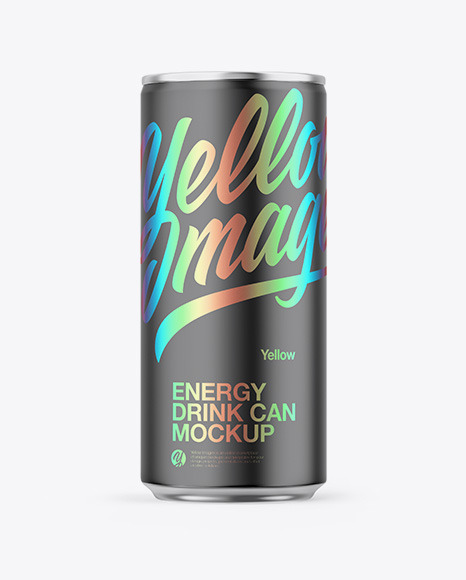 Metallic Can W/ Matte Finish Mockup