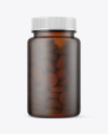 Frosted Amber Pills Bottle Mockup