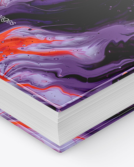 Hardcover Book w/ Glossy Cover Mockup