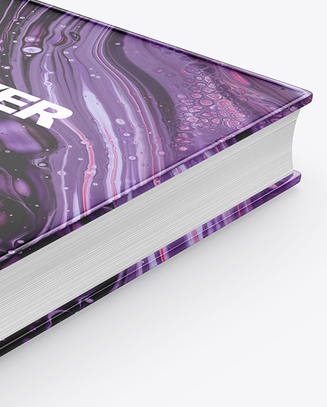 Hardcover Book w/ Glossy Cover Mockup