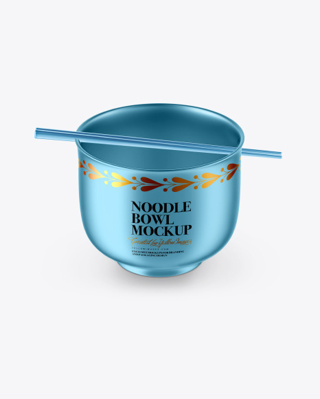 Metallic Noodle Bowl Mockup