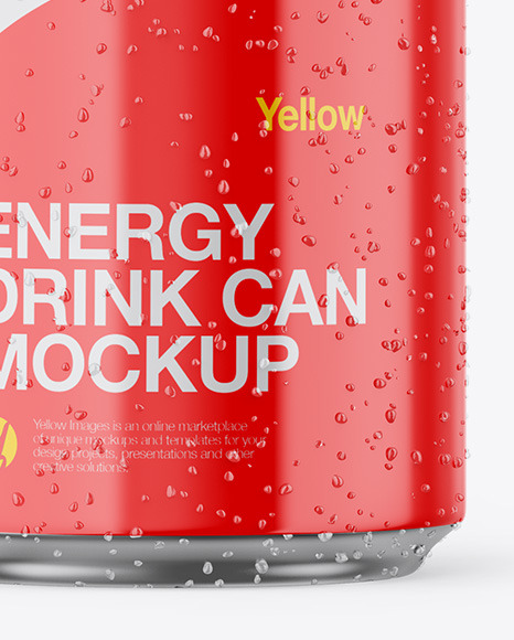 Metallic Can W/ Glossy Finish Mockup