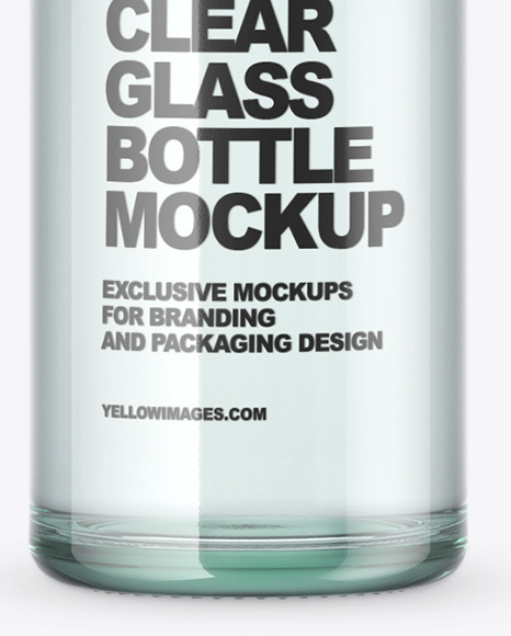 Clear Glass Bottle Mockup