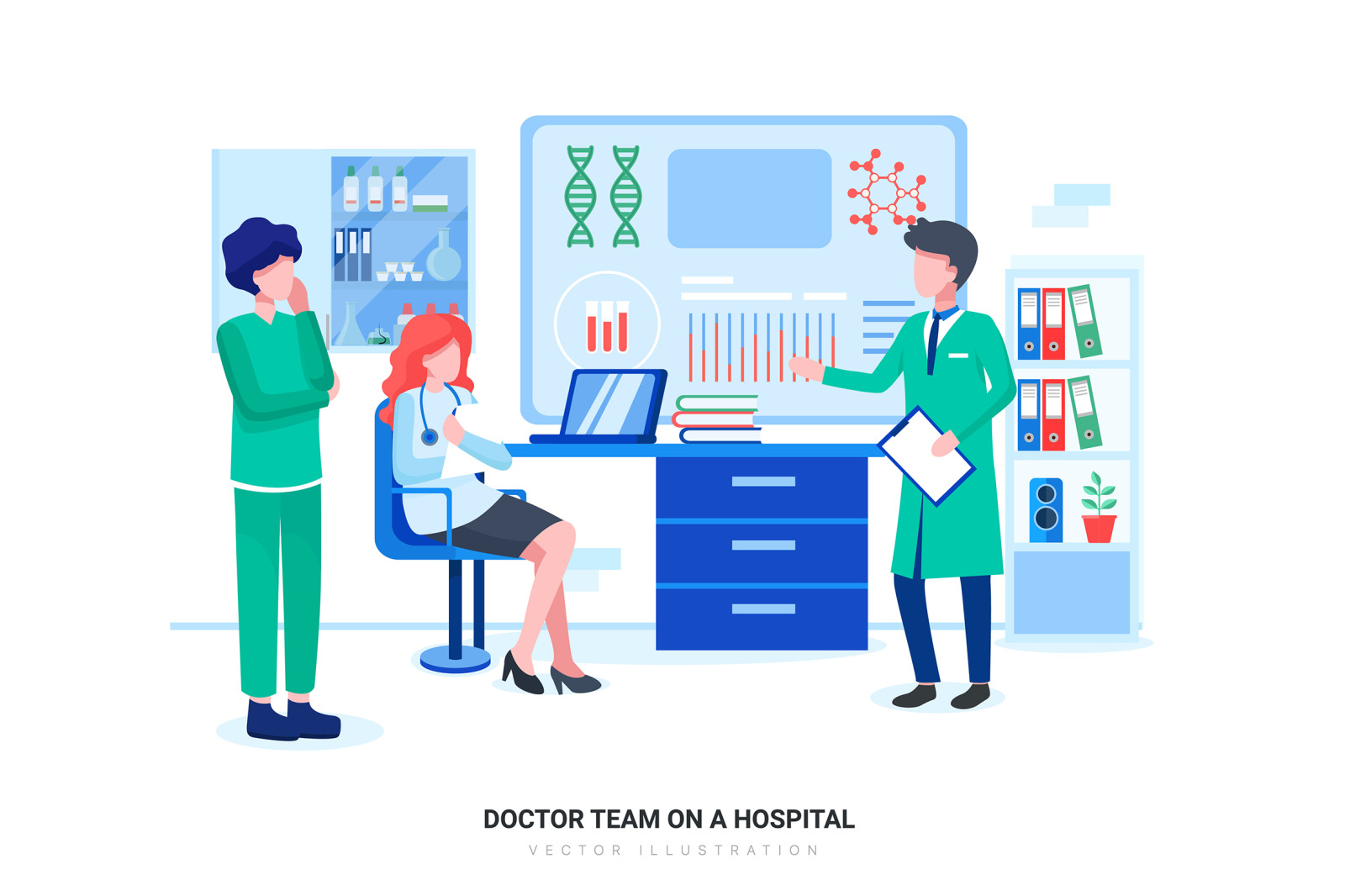 Hospital and Healthcare Vector Scenes