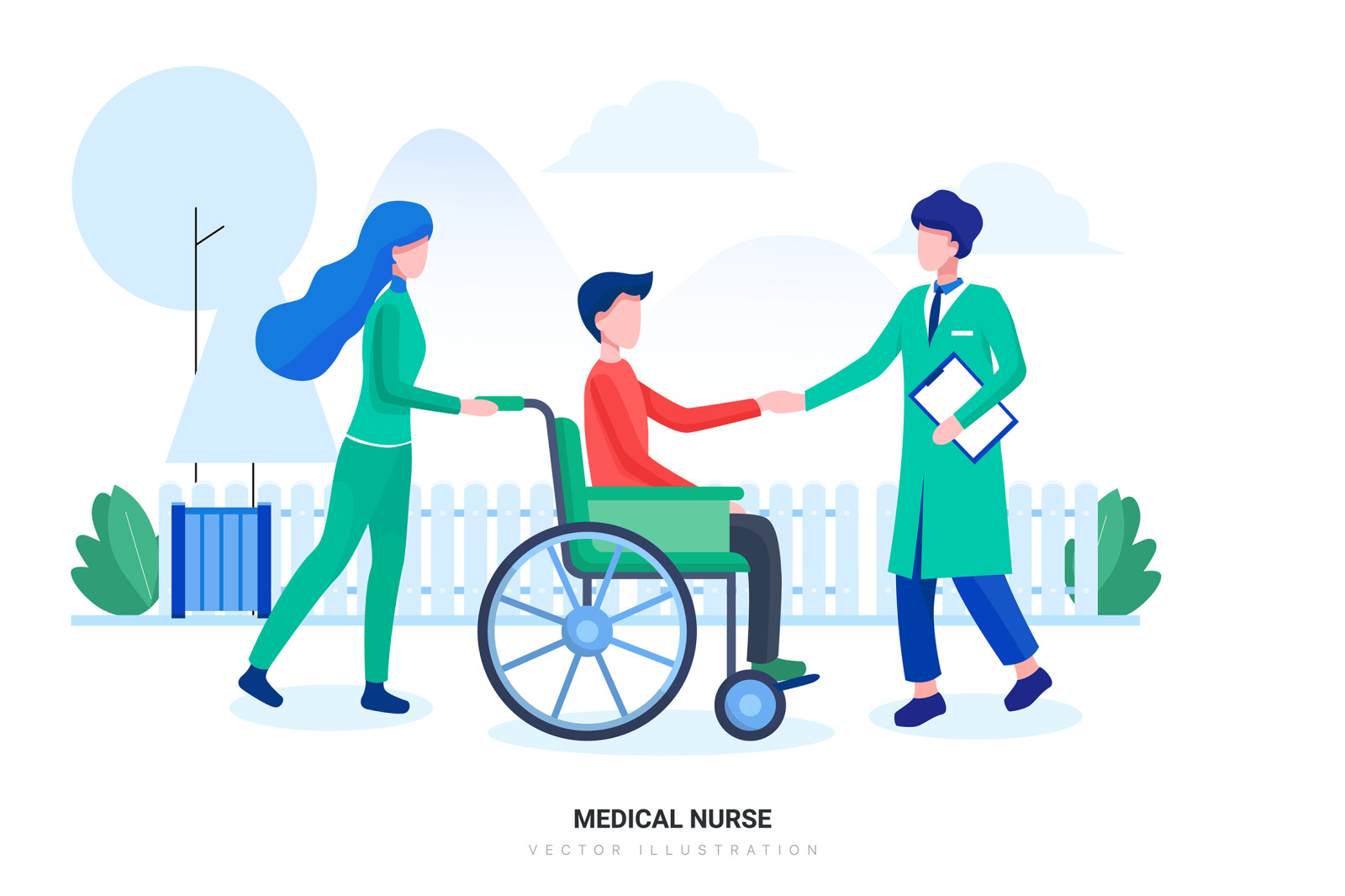 Hospital and Healthcare Vector Scenes