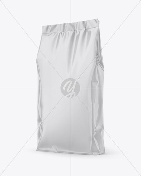 Glossy Stand-Up Bag Mockup - Half Side View