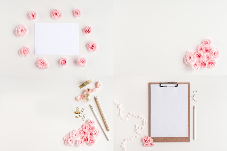 Pink &amp; White Bundle - Mockups