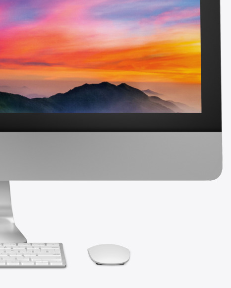 iMac Pro Keyboard and Mouse Mockup - Front View