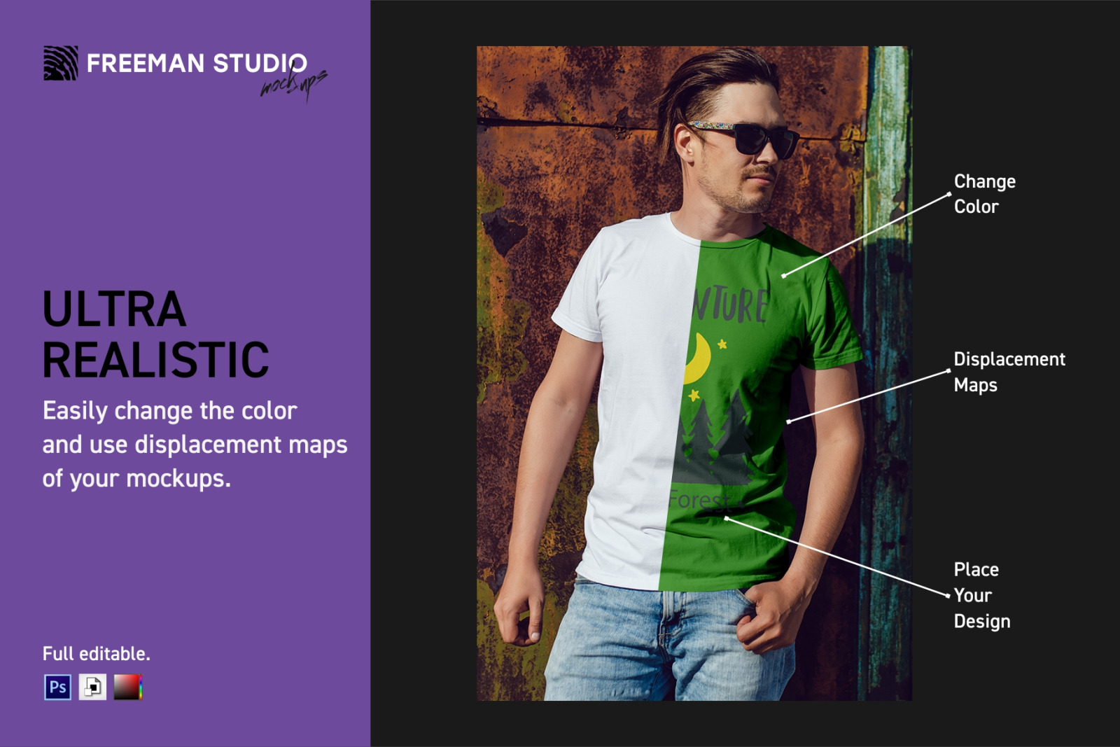 Men's T-Shirt Mock-Up Set Men's T-Shirt Mock-Up Set