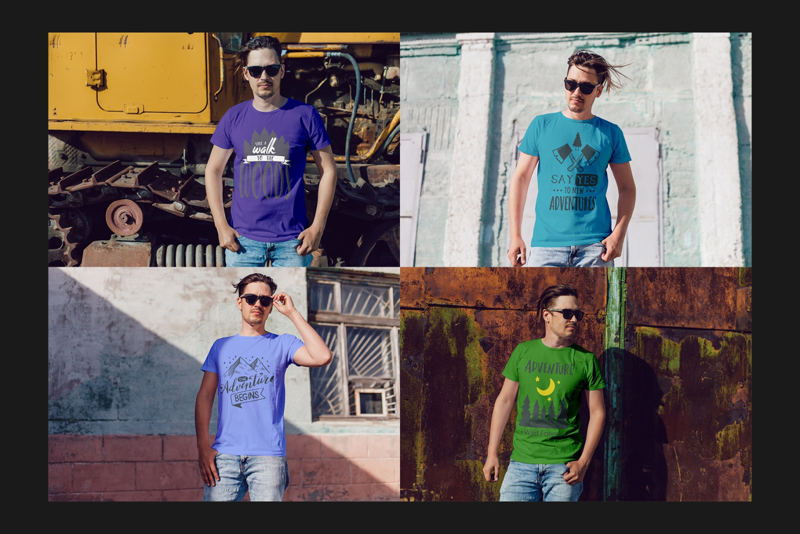 Men&#039;s T-Shirt Mock-Up Set