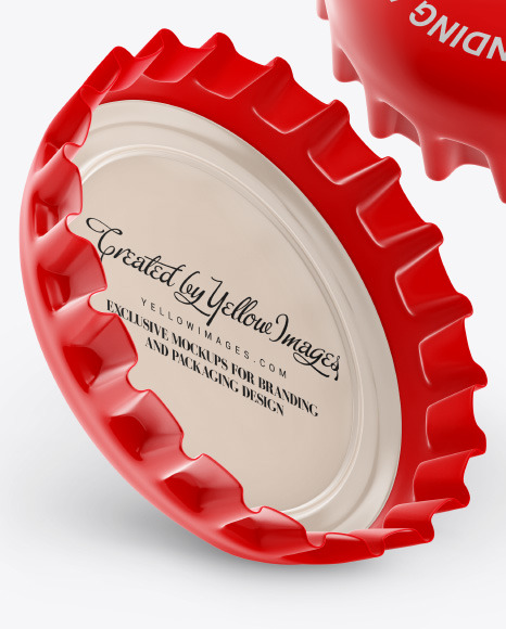 Two Matte Bottle Caps Mockup