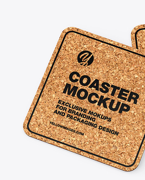 Cork Coasters Mockup