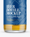 Clear Glass Lager Beer Bottle Mockup