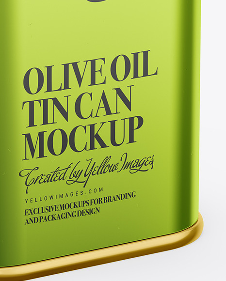 Metallic Olive Oil Tin Can Mockup