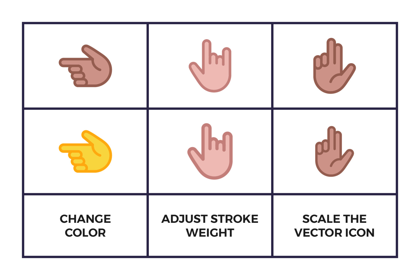 Hand Emoji Icon Set