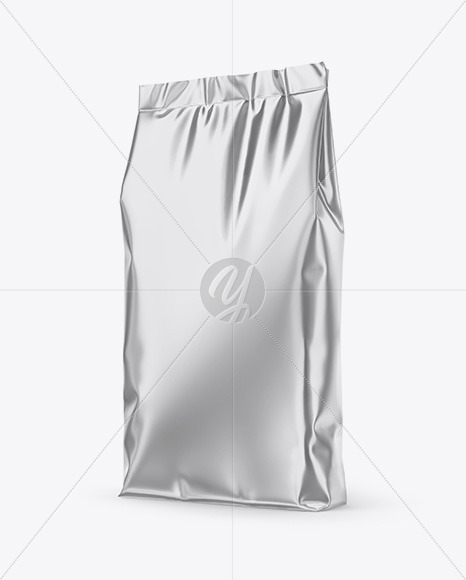 Metallic Stand-Up Bag Mockup - Half Side View