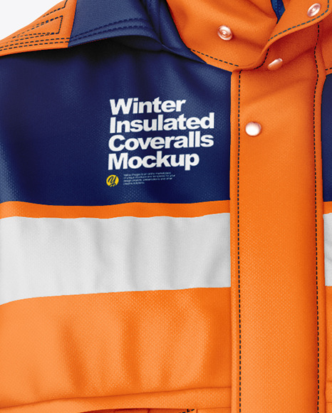 Winter Insulated Coveralls Mockup – Front View