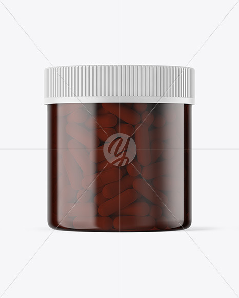 Amber Pills Jar Mockup