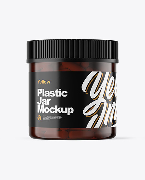 Amber Pills Jar Mockup