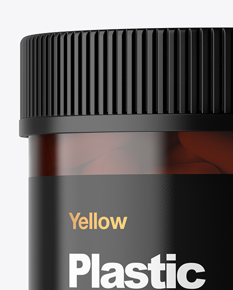 Amber Pills Jar Mockup
