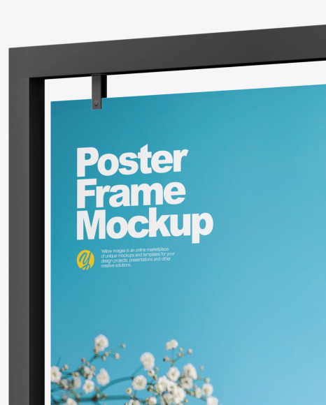 Advertisement Poster Frame Mockup - Right Side View