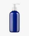 Dark Blue Liquid Soap Bottle with Pump Mockup