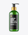 Green Liquid Soap Bottle with Pump Mockup