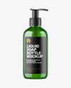 Green Liquid Soap Bottle with Pump Mockup