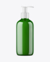 Green Liquid Soap Bottle with Pump Mockup