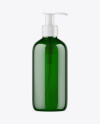 Dark Green Liquid Soap Bottle with Pump Mockup