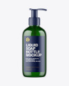 Dark Green Liquid Soap Bottle with Pump Mockup