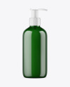 Dark Green Liquid Soap Bottle with Pump Mockup