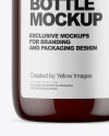 Dark Amber Liquid Soap Bottle with Pump Mockup