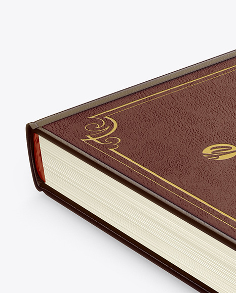 Hardcover Book w/ Leather Cover Mockup