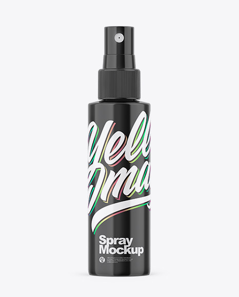 Glossy Spray Bottle Mockup