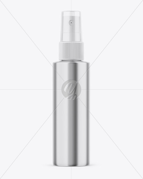 Glossy Metallic Spray Bottle Mockup