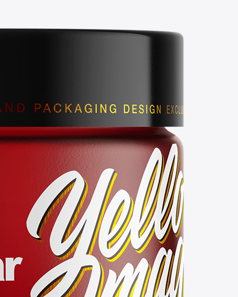 Frosted Dark Amber Glass Cream Jar Mockup