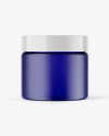 Frosted Blue Glass Cream Jar Mockup