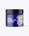 Frosted Blue Glass Cream Jar Mockup