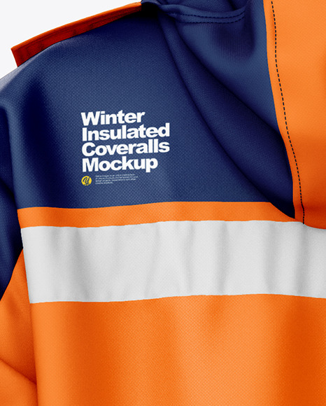 Winter Insulated Coveralls Mockup – Back View